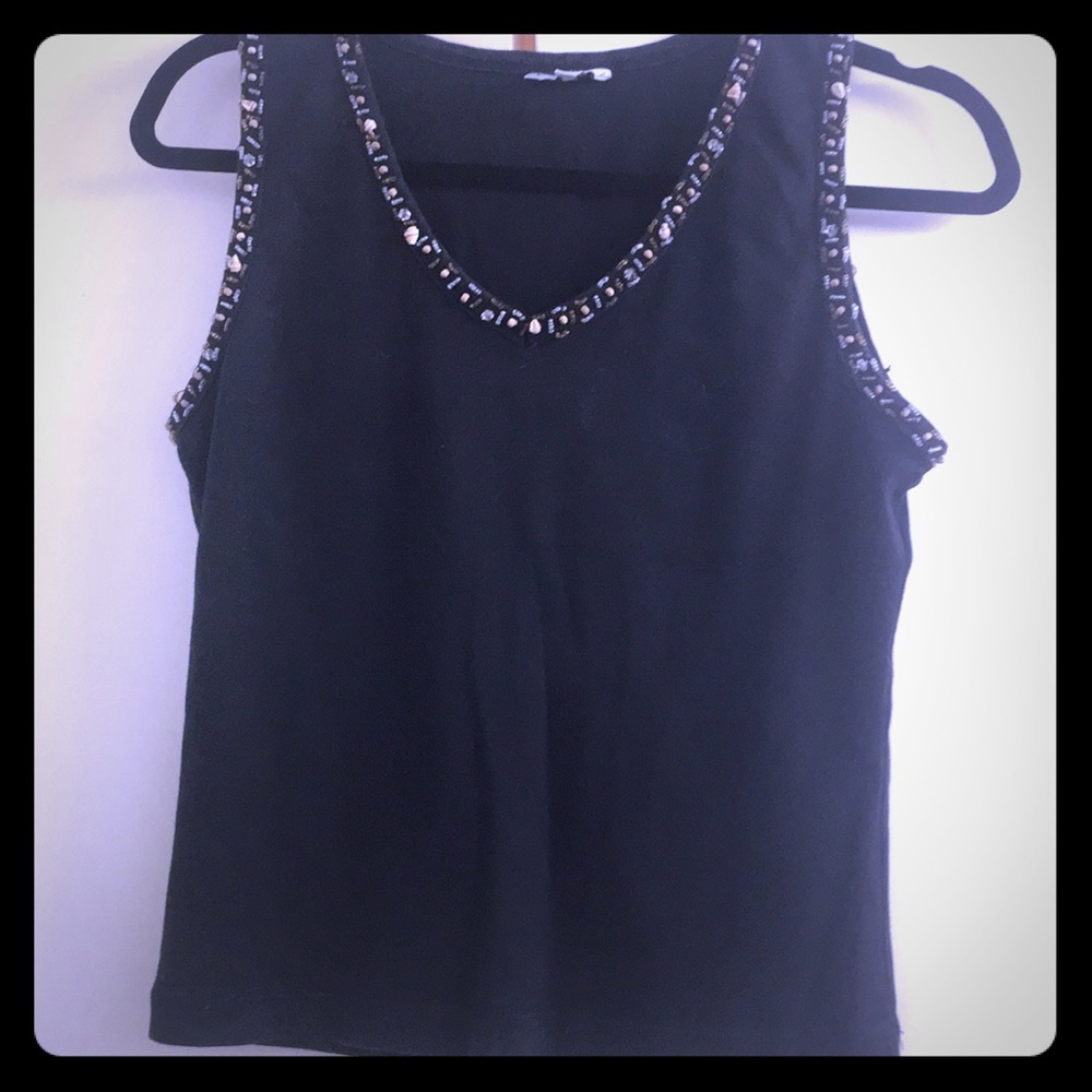Cute CAbi summer tank with shells and beads